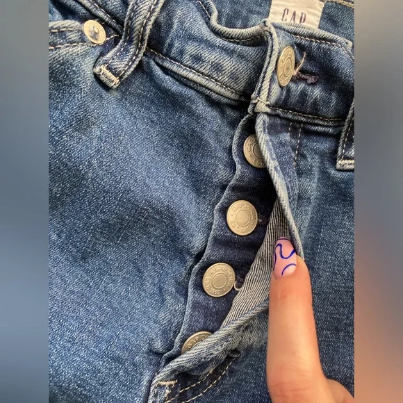 GAP ankle length carpenter high rise carpenter jeans slight acid wash - Picture 5 of 15